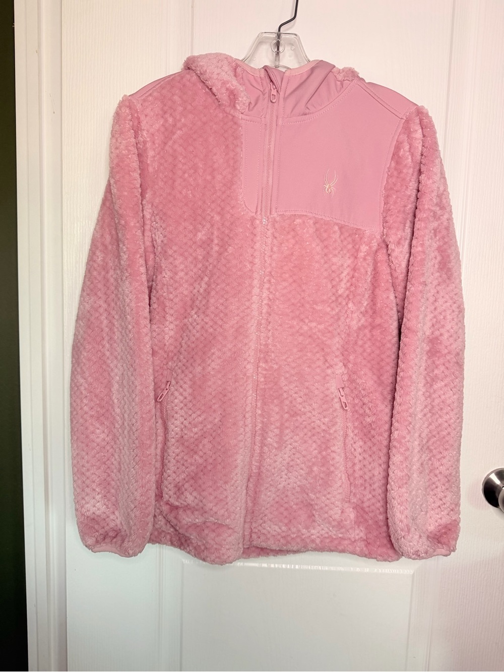Spyder Women's Pink Plush Hooded Puffer Jacket